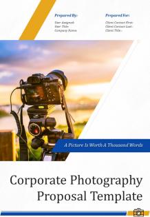 One pager corporate photography proposal template