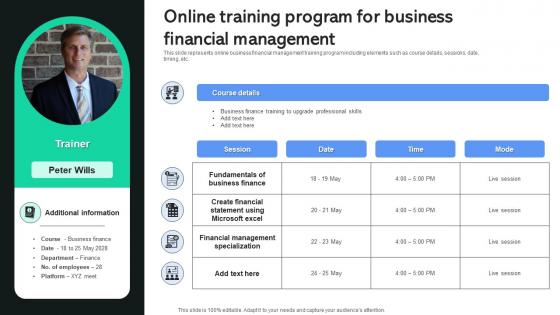 Online Training Program For Business Financial Management