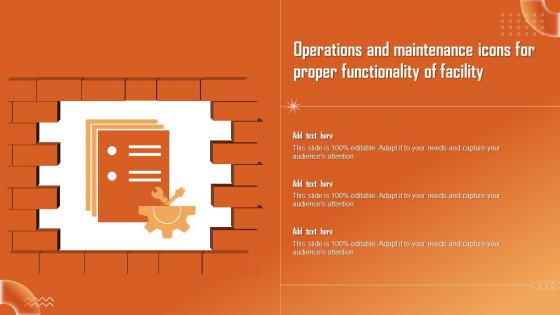 Operations And Maintenance Icons For Proper Functionality Of Facility