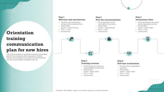 Orientation Training Communication Plan For New Hires