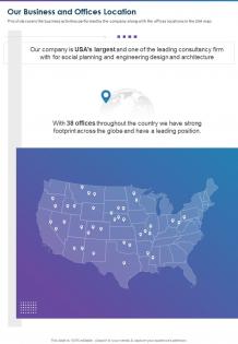 Our business and offices location presentation report infographic ppt pdf document