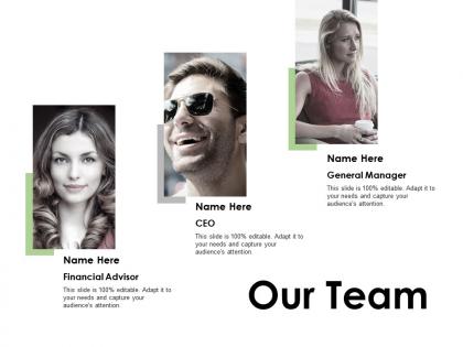 Our team introduction f377 ppt powerpoint presentation portfolio slides