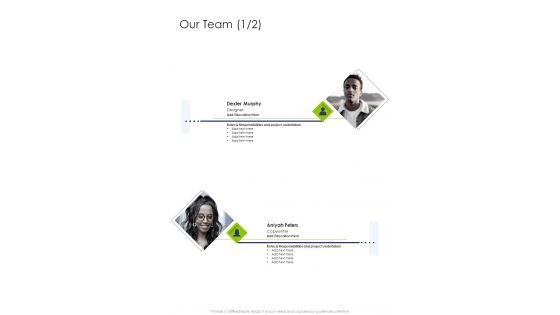 Our Team Marketing Strategy Proposal One Pager Sample Example Document