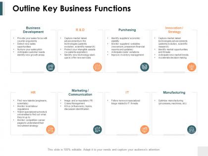 Outline key business functions ppt powerpoint presentation ideas objects