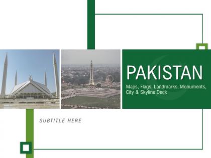 Pakistan maps flags landmarks monuments city and skyline deck powerpoint template