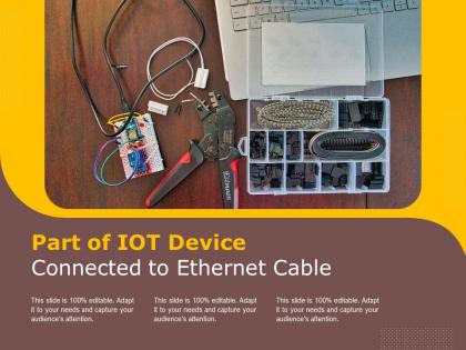 Part of iot device connected to ethernet cable