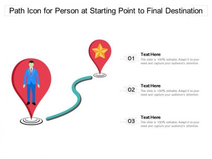 Path icon for person at starting point to final destination