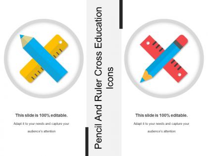 Pencil and ruler cross education icons