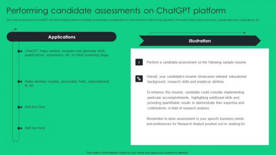 Performing Candidate Assessments On ChatGPT Unlocking Potential Of Recruitment ChatGPT SS V