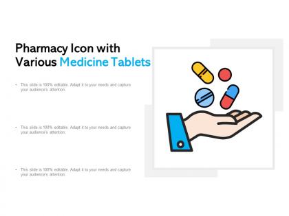 Pharmacy icon with various medicine tablets