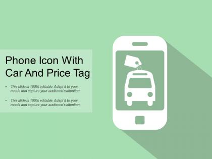 Phone icon with car and price tag