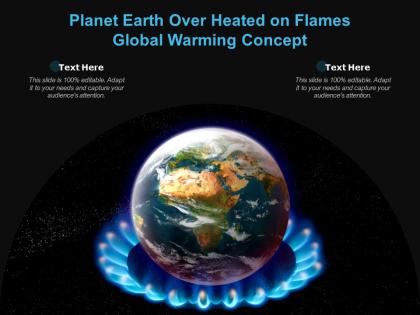 Planet earth over heated on flames global warming concept