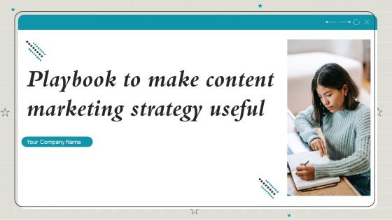 Playbook To Make Content Marketing Strategy Useful Complete Deck