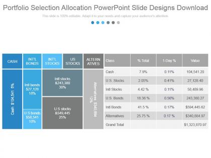 Portfolio selection allocation powerpoint slide designs download