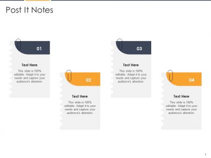 Post it notes flexible workspace investor funding elevator ppt information