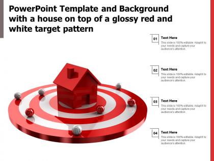 Powerpoint template and background with a house on top of a glossy red and white target pattern