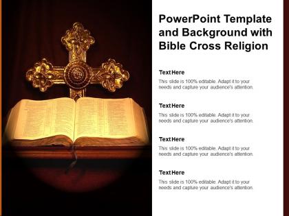 Powerpoint template and background with bible cross religion