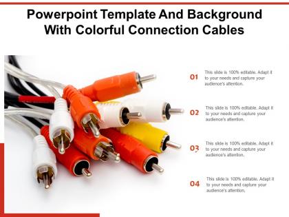 Powerpoint template and background with colorful connection cables