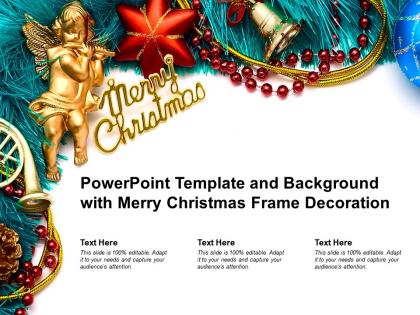 Powerpoint template and background with merry christmas frame decoration