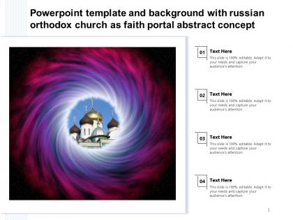 Powerpoint template and background with russian orthodox church as faith portal abstract concept