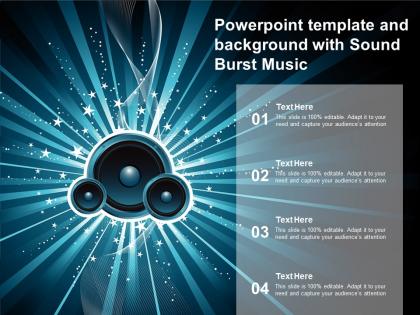 Powerpoint template and background with sound burst music