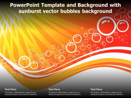 Powerpoint template and background with sunburst vector bubbles background