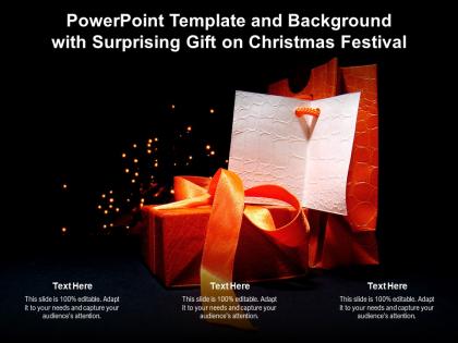 Powerpoint template and background with surprising gift on christmas festival