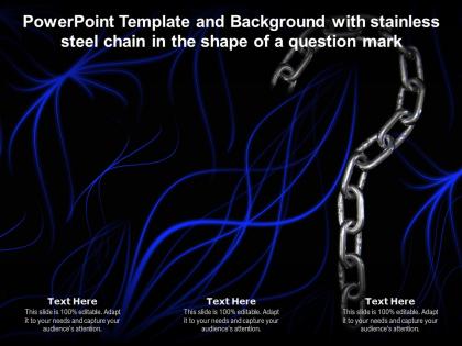 Powerpoint template and with stainless steel chain in the shape of a question mark