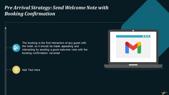 Pre Arrival Strategy Send Welcome Note With Booking Confirmation Training Ppt