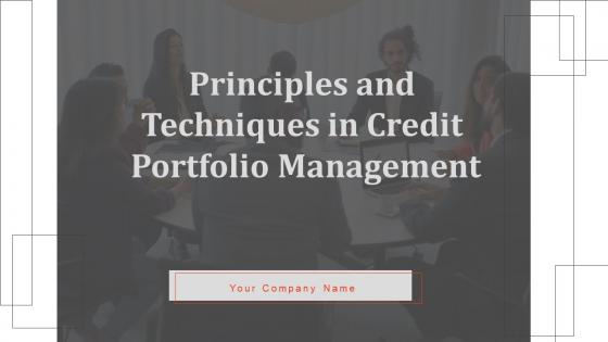 Principles And Techniques In Credit Portfolio Management Powerpoint Presentation Slides