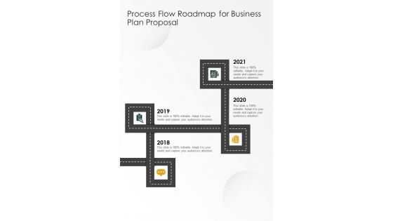 Process Flow Roadmap For Business Plan Proposal One Pager Sample Example Document