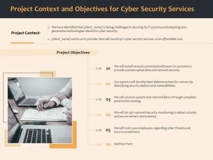 Project context and objectives for cyber security services ppt file topics