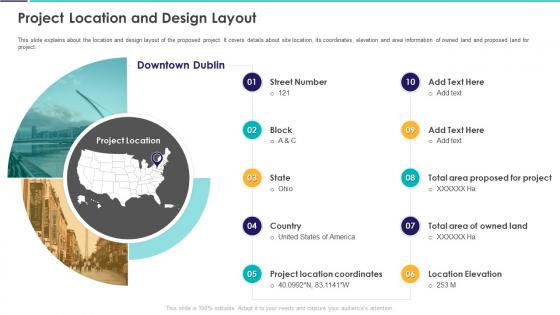 Project Location And Design Layout Construction Project Feasibility Ppt Formats