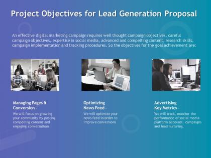 Project objectives for lead generation proposal ppt powerpoint ideas