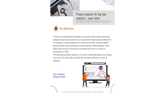 Project Proposal For Big Data Analytics Cover Letter One Pager Sample Example Document