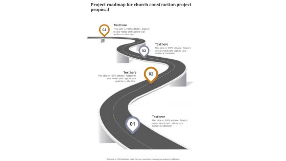 Project Roadmap For Church Construction Project Proposal One Pager Sample Example Document