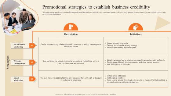 Promotional Strategies To Establish Business Credibility Bakery Supply Store Business Plan BP SS