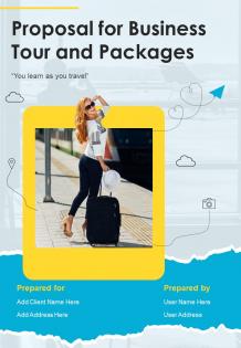 Proposal For Business Tour And Packages Report Sample Example Document