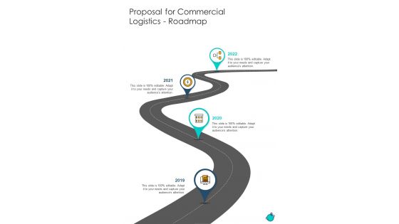 Proposal For Commercial Logistics Roadmap One Pager Sample Example Document