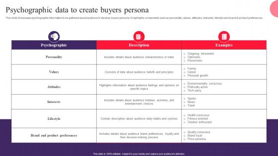 Psychographic Data To Create Buyers Persona Drafting Customer Avatar To Boost Sales MKT SS V