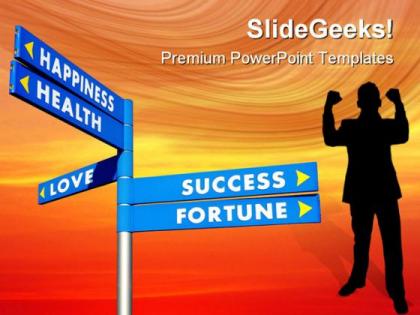 Direction to goals success powerpoint templates and powerpoint backgrounds 0611