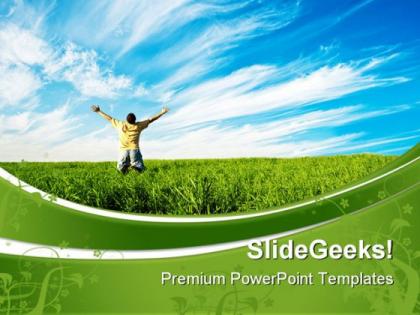 Person enjoying freedom nature powerpoint templates and powerpoint backgrounds 0711