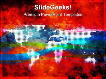 World map illustration abstract powerpoint templates and powerpoint backgrounds 0411