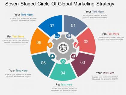 Qg seven staged circle of global marketing strategy flat powerpoint design