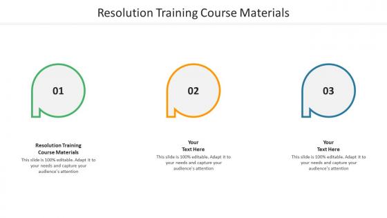 Resolution training course materials ppt powerpoint presentation gallery show cpb