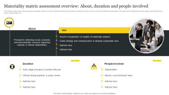 Responsible Tech Playbook To Leverage Materiality Matrix Assessment Overview About Duration