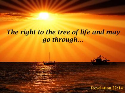 Revelation 22 14 the right to the tree powerpoint church sermon