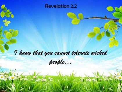 Revelation 2 2 i know that you cannot powerpoint church sermon