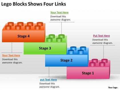 Risk Management Consulting Lego Blocks Shows Four Links Powerpoint