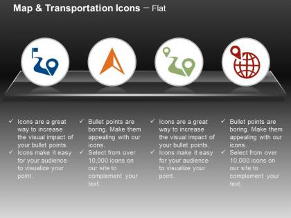 Road location direction indication global location navigation ppt icons graphics